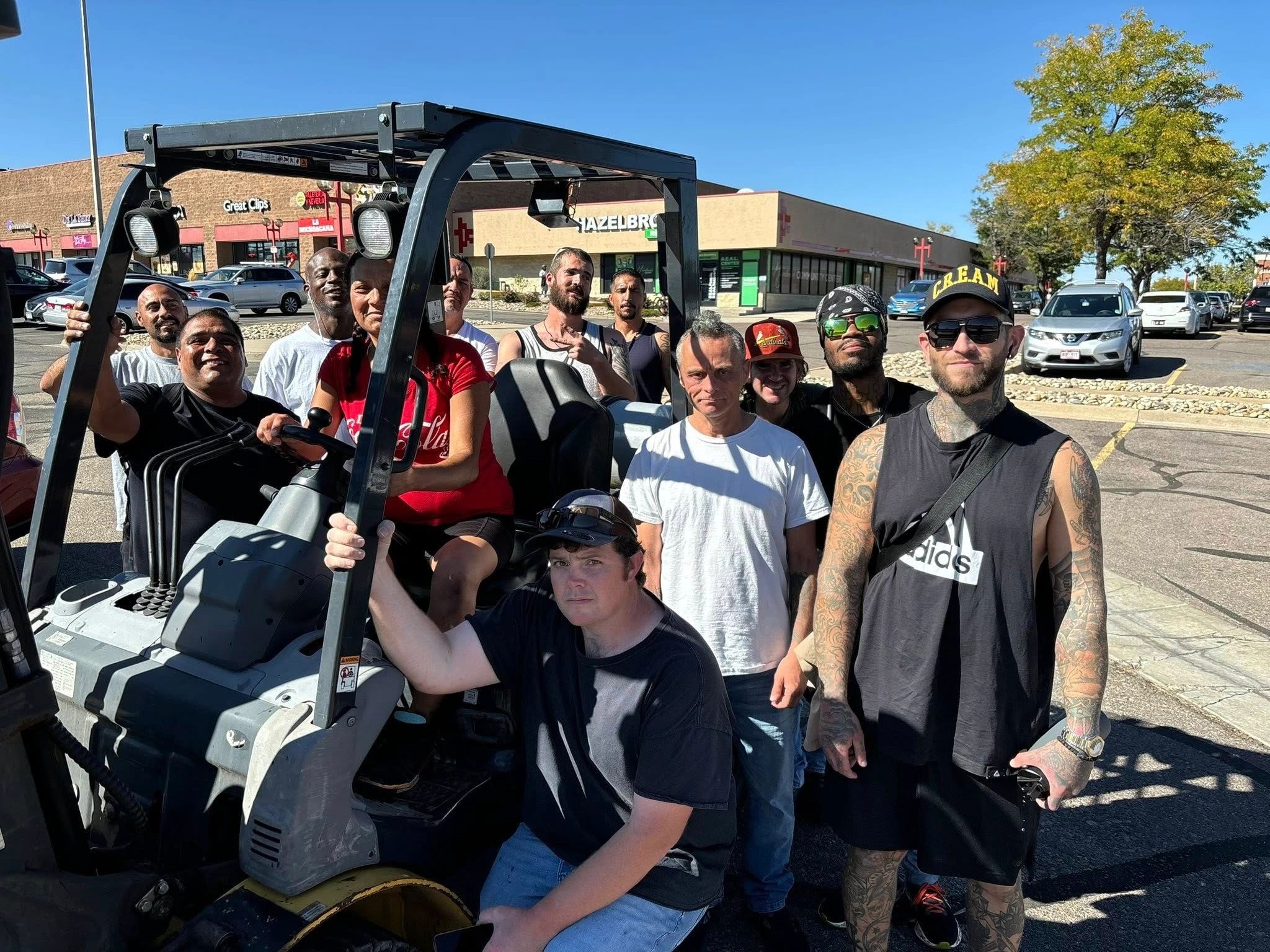 Community participants gathered outdoors
